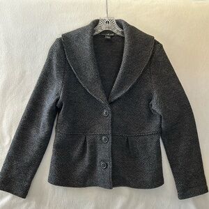 Willi Smith 100% Wool Herringbone Blazer Jacket Gray Size Large